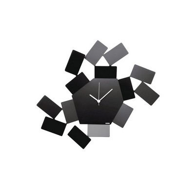 Alessi-La Stanza dello Scirocco Wall clock in steel and resin, black